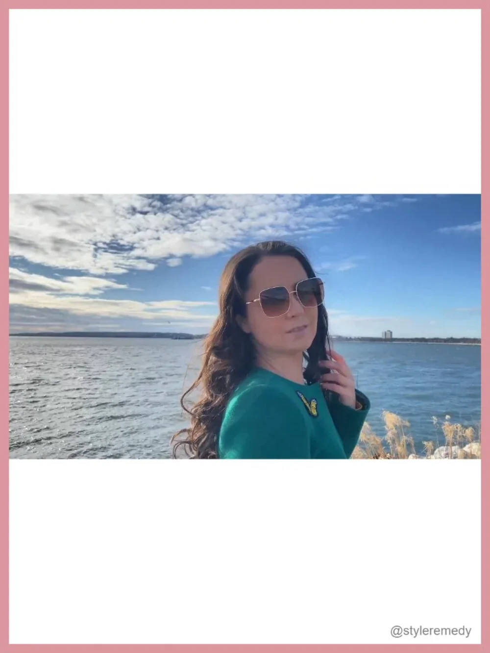 Oversized Square Sunglasses for Women UV400 Protection Metal Frame